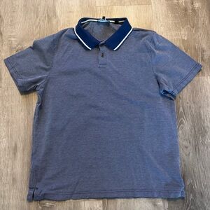 Ted Baker Men's Arts Mini Jacquard Stitch Polo in Blue Size 4 Large